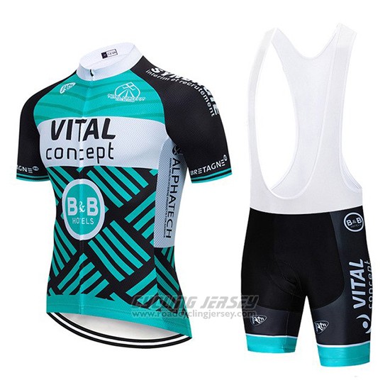 2019 Cycling Jersey Vital Concept Blue White Black Short Sleeve and Bib Short